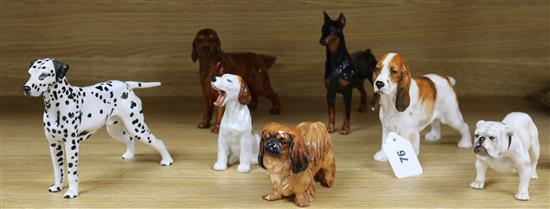 Seven Royal Doulton dogs